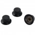 Musiclily Pro 6mm Steel UFO Control Knobs with Set Screw for Strat Style Electric Guitar, Black (Set of 3)