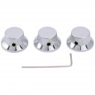 Musiclily Pro 6mm Steel UFO Control Knobs with Set Screw for Strat Style Electric Guitar, Chrome (Set of 3)
