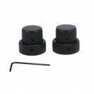 Musiclily Pro Universal Metal Dual Concentric Stacked Control Knobs for Electric Guitar and Bass, Black (Set of 2)