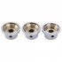Musiclily Pro 6mm Steel White Pearl Top UFO Control Knobs with Set Screws for Strat Style Electric Guitar, Chrome (Set of 3)