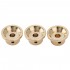Musiclily Pro 6mm Steel White Pearl Top UFO Control Knobs with Set Screws for Strat Style Electric Guitar,Gold (Set of 3)