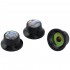 Musiclily Pro 6mm Steel UFO Abalone Top Control Knobs with Set Screw for Strat Style Electric Guitar, Black (Set of 3)