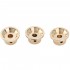 Musiclily Pro 6mm Steel UFO Abalone Top Control Knobs with Set Screw for Strat Style Electric Guitar, Gold (Set of 3)