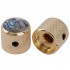 Musiclily Pro 6mm Steel Abalone Top Telecaster Dome Knobs with Set Screw for Tele Electric Guitar or Precision Bass, Gold (Set of 2)