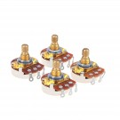 Musiclily Pro Brass Shaft Full Metric Sized Control Pots B250K Linear Taper Potentiometers for  Guitar (Set of 4)