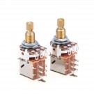 Musiclily Pro Brass Full Metric Sized Control Pots A500K Push/ Pull Audio Taper Potentiometers for  Guitar (Set of 2)