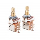 Musiclily Pro Brass Full Metric Sized Control Pots B500K Push/ Pull Linear Taper Potentiometers for  Guitar (Set of 2)