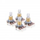 Musiclily Pro Brass Thread Mini Metric Sized Control Pots A500K Audio Taper Potentiometers for  Guitar (Set of 4)