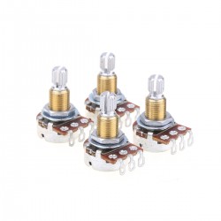 Musiclily Pro Brass Thread Mini Metric Sized Control Pots A500K Audio Taper Potentiometers for  Guitar (Set of 4)