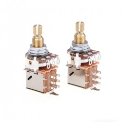 Musiclily Pro Brass Full Metric Sized Control Pots A250K Push/Pull Audio Taper Potentiometers for Guitar(Set of 2)