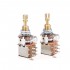 Musiclily Pro Brass Full Metric Sized Control Pots A250K Push/Push Audio Taper Potentiometers for Guitar(Set of 2)