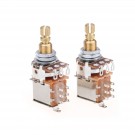 Musiclily Pro Brass Full Metric Sized Control Pots B250K Push/Push Linear Taper Potentiometers for Guitar(Set of 2)