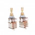 Musiclily Pro Brass Full Metric Sized Control Pots B250K Push/Push Linear Taper Potentiometers for Guitar(Set of 2)
