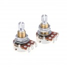 Musiclily Pro Brass Thread Mini Metric Sized Control Pots A1 Meg Audio Taper Potentiometers for Guitar (Set of 2)