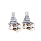 Musiclily Pro Brass Thread Mini Metric Sized Blend Pots MN250K Dual Balance Potentiometers with Center Detent for Guitar (Set of 2)