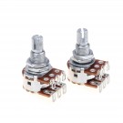 Musiclily Pro Brass Thread Mini Metric Sized Blend Pots MN500K Dual Balance Potentiometers with Center Detent for Guitar (Set of 2)