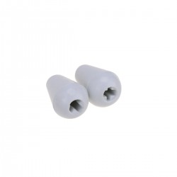 Musiclily Pro Metric Size Guitar 5-Way Switch Tips Stratocaster Switch Lever Knobs for Import Strat Style Electric Guitar, White (Set of 2)