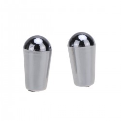 Musiclily Pro Metric Size Thread Plastic Guitar 3 Way LP Toggle Switch Tips Pickup Selector Switch Knobs for Epiphone Les Paul, Chrome (Set of 2)