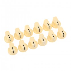 Musiclily Pro Universal Fitting Inch/Metric Size Plastic Guitar AMP Effect Pedal Knobs Pointer Amplifier Knobs, Cream (Set of 12)