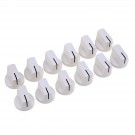 Musiclily Pro Universal Fitting Inch /Metric Size Plastic Guitar AMP Effect Pedal Knobs Pointer Amplifier Knobs, White (Set of 12)