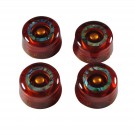 Musiclily Pro B-Stock Imperial Inch Size Guitar Speed Knobs Abalone Circle Top Volume Tone Control Knobs for USA Les Paul LP Style Electric Guitar, Amber (Set of 4)