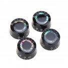 Musiclily Pro B-Stock Metric Size Abalone Circle Top Guitar Speed Control Knobs for Epiphone Les Paul SG Style, Black(Set of 4)