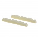Musiclily Pro Urea Resin Plastic  Slotted 42.3mm Precision Bass Nuts Flat Bottom for 4-string P Bass, Ivory(Set of 2)