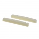Musiclily Pro Urea Resin Plastic Slotted 42mm Strat Tele Electric Guitar Nuts Flat Bottom for 6-string Stratocaster/ Telecaster Guitar, Ivory(Set of 2)