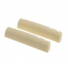 Musiclily Pro Urea Resin Plastic Slotted 43mm LP Style Guitar Nuts Flat Bottom for 6 String  Les Paul or Acoustic Guitar, Ivory(Set of 2)