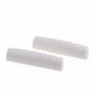 Musiclily Pro Urea Resin Plastic Slotted 43mm LP Style Guitar Nuts Flat Bottom for 6 String Les Paul or Acoustic Guitar, White(Set of 2)