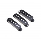 Musiclily Pro Plastic 50/50/52mm Stratocaster Guitar Single Coil Pickup Covers Set for Import Strat Squier, Black(Set of 3)