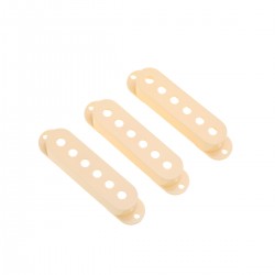 Musiclily Pro Plastic 50/50/52mm Stratocaster Guitar Single Coil Pickup Covers Set for Import Strat Squier, Cream(Set of 3)