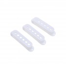 Musiclily Pro Plastic 50/50/52mm Stratocaster Guitar Single Coil Pickup Covers Set for Import Strat Squier, White(Set of 3)
