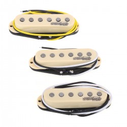 Wilkinson M Series High Output Alnico 5 Strat Single Coil Pickups Set for Stratocaster Electric Guitar, Cream
