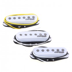 Wilkinson M Series High Output Alnico 5 Strat Single Coil Pickups Set for Stratocaster Electric Guitar, White