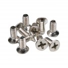 Musiclily Pro Stainless Steel Metric Size M4 4mm Countersunk Screws for Strat Tremolo Bridge Block or LP Style Pickguard Bracket, Chrome(Set of 10)