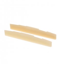 Musiclily Pro 73.15mm Universal Compensated Unbleached Bone Saddle for 6-String Acoustic Guitar(Set of 2)