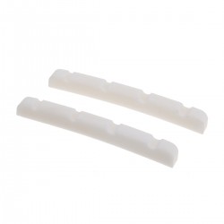 Musiclily Pro 41.91mm Slotted P Bass Bone Nut Curved Bottom for 4-String Fender Style Precision Bass, Ivory(Set of 2)