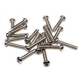 Musiclily Basic 2.8x17mm Metal Metric Thread Single Coil Pickup Mounting Screws for Strat Stratocaster/ Tele Telecaster Electric Guitar, Nickel(Set of 20) 