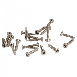 Musiclily Basic 2.5x15mm Metal Metric Thread Guitar String Guide Mounting Screws, Nickel(Set of 20) 