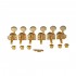 Musiclily Pro Vintage Hybrid Style Oval Button 6 inline Guitar Locking Tuners Tuning Pegs Keys Machine Heads Set for Squier Classic Vibe Strat/Tele, Gold