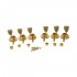 Musiclily Pro Vintage Hybrid Style Keystone Button 3L3R Guitar Locking Tuners Tuning Pegs Keys Machine Heads Set for Les Paul Style Electric or Acoustic Guitar, Gold with Green Button