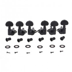 Musiclily Ultra 3L3R Roto Style Sealed Guitar Tuners Tuning Pegs Keys Machine Heads Set for Les Paul LP SG Style Electric or Acoustic Guitar, Black