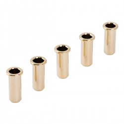 Musiclily Pro 25.5mm Brass Bass String Ferrules Bushings Through Body for Jazz Bass/Precision Bass, Gold (Set of 5)