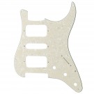 Musiclily Pro 11 Holes Round Corner HSH Strat Pickguard for American/ Mexican Fender Standard Stratocaster Electric Guitar, 4Ply Aged White Pearl 