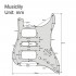 Musiclily Pro 11 Holes Round Corner HSH Strat Pickguard for American/ Mexican Fender Standard Stratocaster Electric Guitar, 3Ply Aged White 