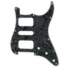 Musiclily Pro 11 Holes Round Corner HSH Strat Pickguard for American/ Mexican Fender Standard Stratocaster Electric Guitar, 4Ply Black Pearl
