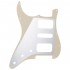 Musiclily Pro 11 Holes Round Corner HSH Strat Pickguard for American/ Mexican Fender Standard Stratocaster Electric Guitar, 3Ply Cream
