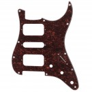 Musiclily Pro 11 Holes Round Corner HSH Strat Pickguard for American/ Mexican Fender Standard Stratocaster Electric Guitar, 4Ply Red Tortoise