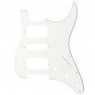 Musiclily Pro 11 Holes Round Corner HSH Strat Pickguard for American/ Mexican Fender Standard Stratocaster Electric Guitar, 3Ply White